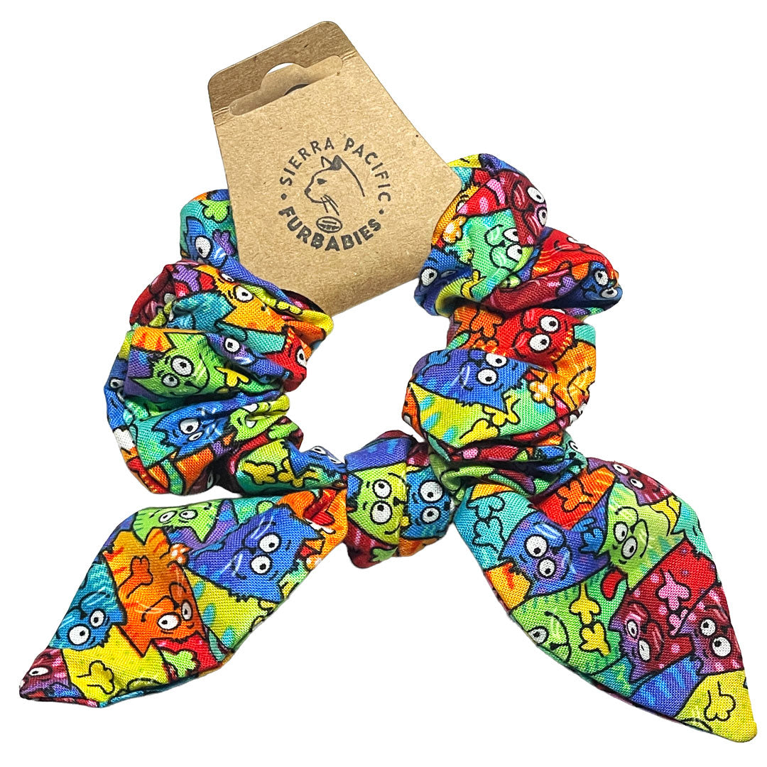 Rainbow Cats Hair Scrunchie