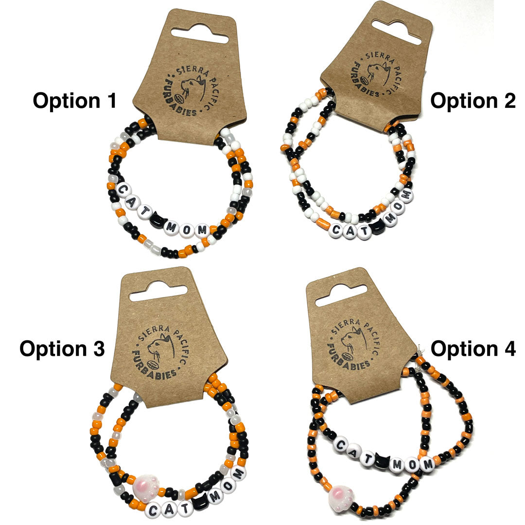 Cat Mom Bead Bracelet