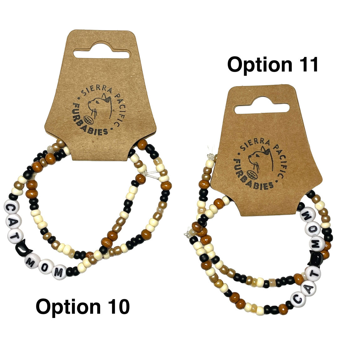 Cat Mom Bead Bracelet