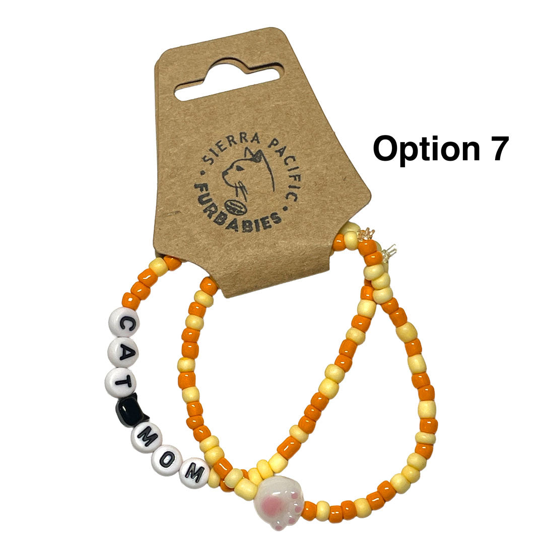 Cat Mom Bead Bracelet