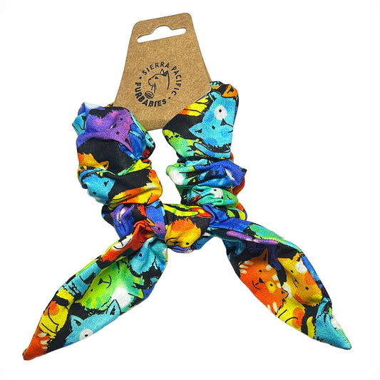 Rainbow Watercolor Hair Scrunchie